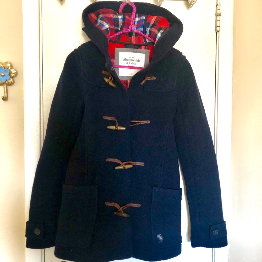Abercrombie & Fitch navy wool toggle pea coat XS